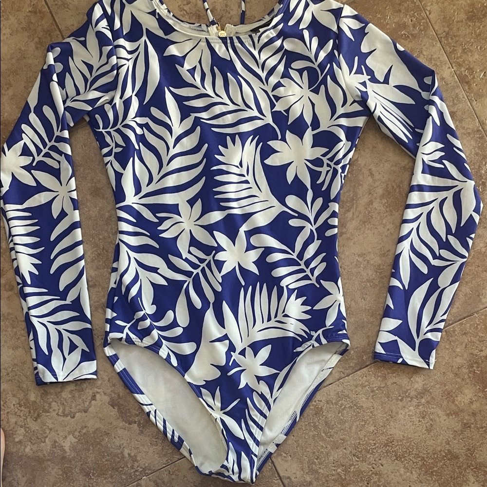 Kate Spade Blue and White Floral Swimsuit - Picture 3 of 4